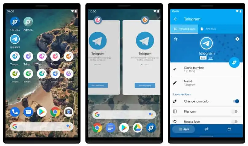 App Cloner Premium Apk Interface showing multiple cloned apps